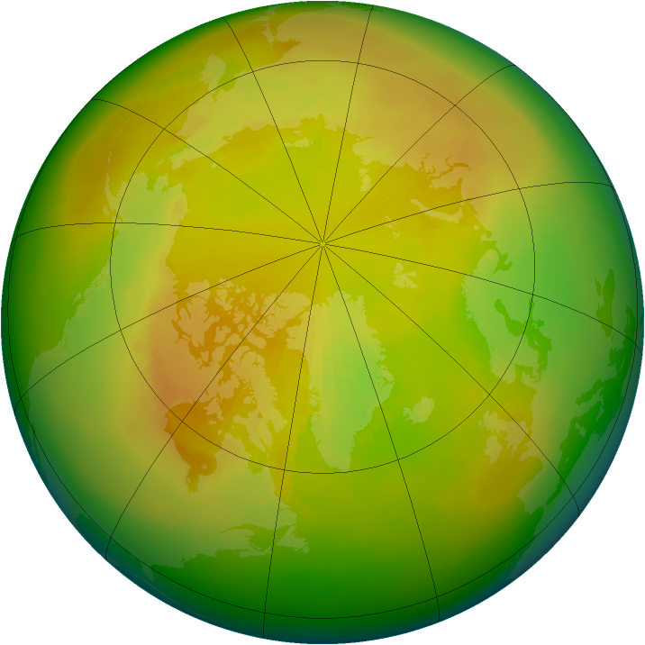 Arctic ozone map for May 1983